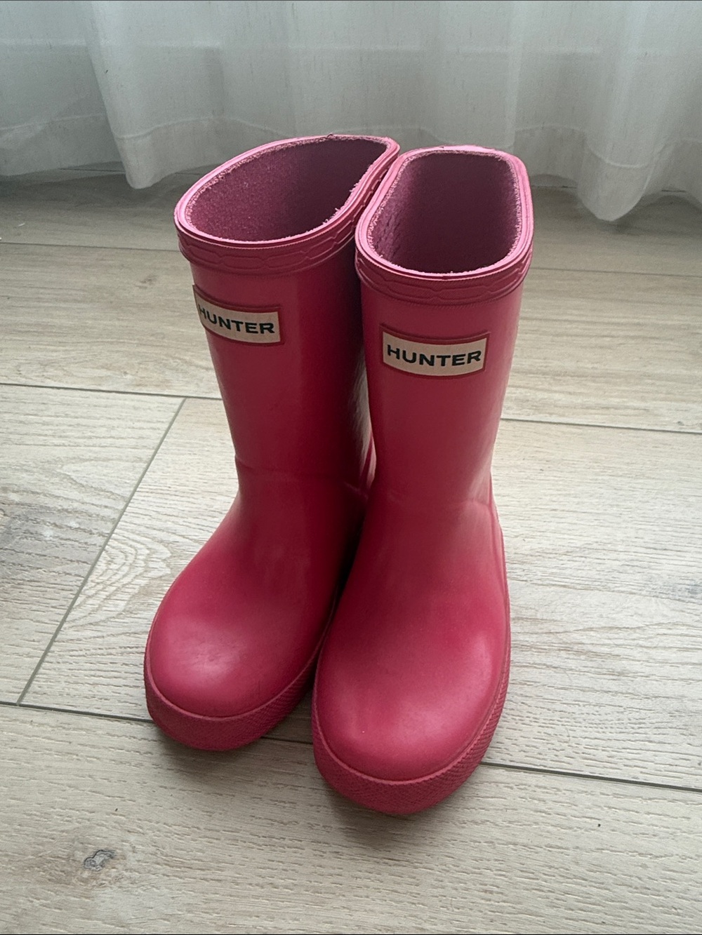 Hunter Kids Bright Pink Waterproof Rain Boots